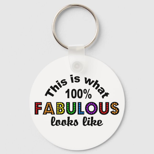 Chaveiro 100% Fabulosa cadeia de teclas (Frente)