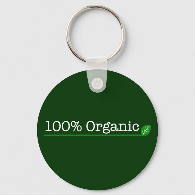 Chaveiro 100% Orgânico - texto branco (Frente)