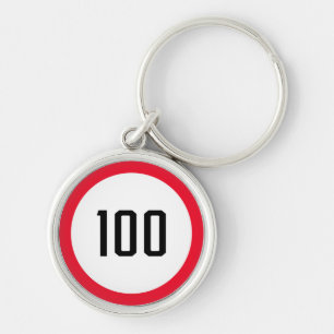 Chaveiro 100 Sinal de velocidade circular de trânsito rodov
