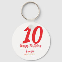 10.º aniversário adicionar nome data ano vermelho