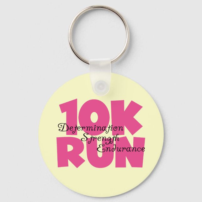 Chaveiro 10.000 Esportes Rosa Em Execução (Frente)