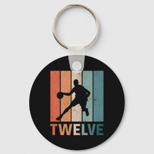 Chaveiro 12 Birthday Retro Basbasquetebol Amantes de 12 Ano