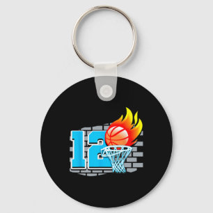 Chaveiro 12 de basquete de 12 anos Tema B
