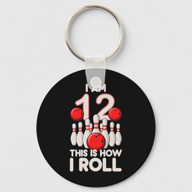 Chaveiro 12 de Festa de Boliche de 12 Anos É como eu (Frente)