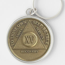 Chaveiro 15 anos de recuperação AA Medallion Sobriety Miles
