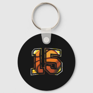 Chaveiro 15 Birthday Bysketbyll Gift Para Jogador Número 15