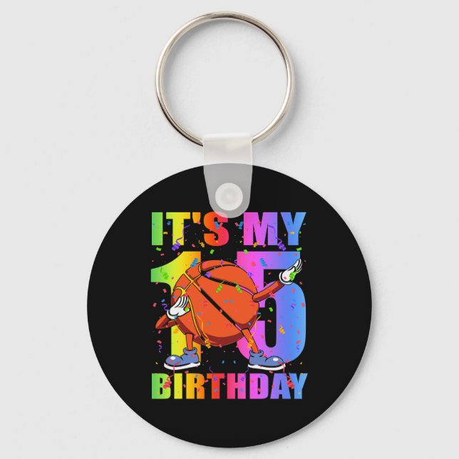 Chaveiro 15 de basquete de 15 anos Tema B (Frente)