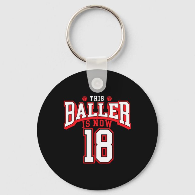 Chaveiro 18º Aniversário De Basquete Com Mais De 18 Anos (Frente)