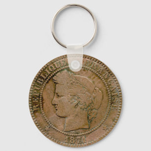 Chaveiro 1871 Centime do francês 10