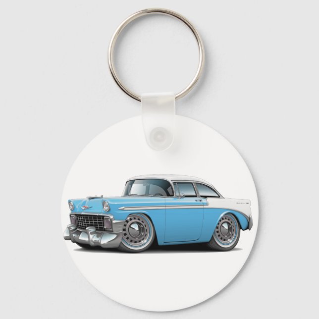 Chaveiro 1956 Chevy Belair Lt Blue-White Car (Frente)