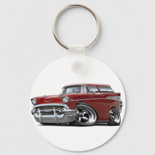 Chaveiro 1957 Chevy Nomad Maroon Hot Rod (Frente)