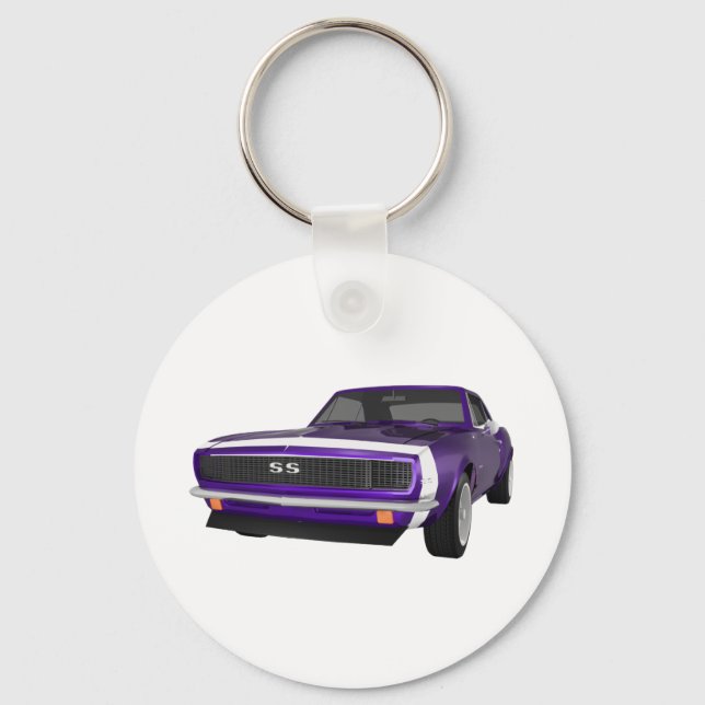 Chaveiro 1967 Camaro SS: Finalidade Roxa: Modelo 3D: (Frente)