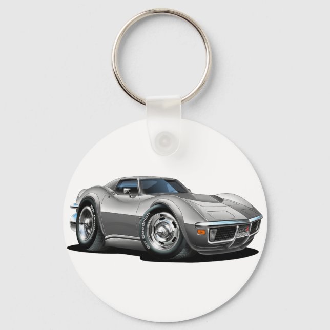 Chaveiro 1968-72 Carro de prata corvette (Frente)