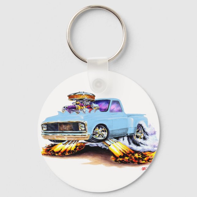 Chaveiro 1970-72 Chevy C10 Light Blue Truck (Frente)