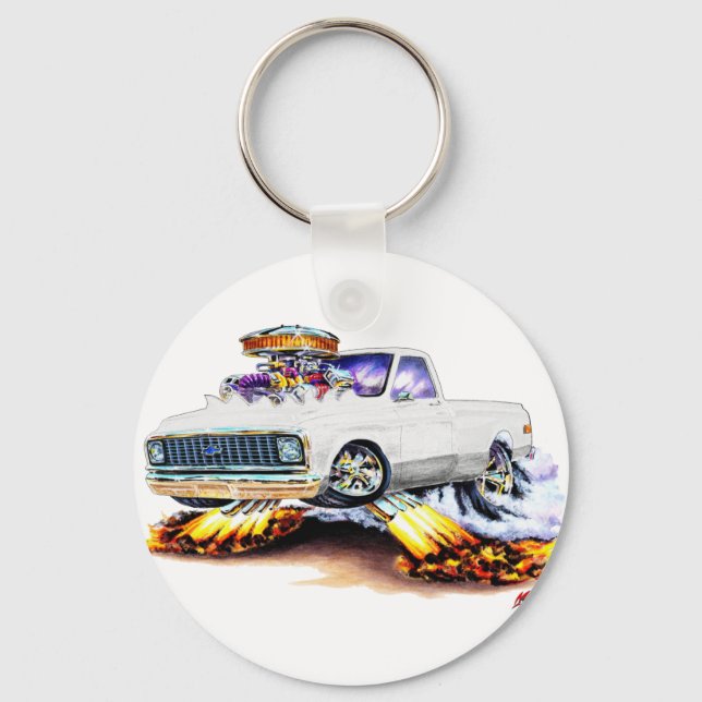 Chaveiro 1970-72 Chevy C10 White Longbed (Frente)