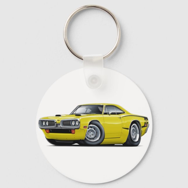 Chaveiro 1970 Super Bee Yellow-Black-Stripe Scoop Hood (Frente)