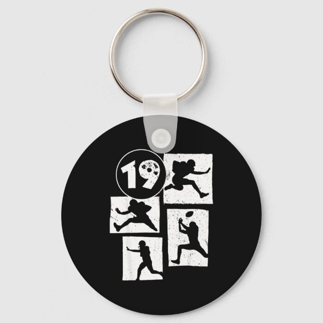 Chaveiro 19th Birthday Retro American Football 19 Years Old (Frente)