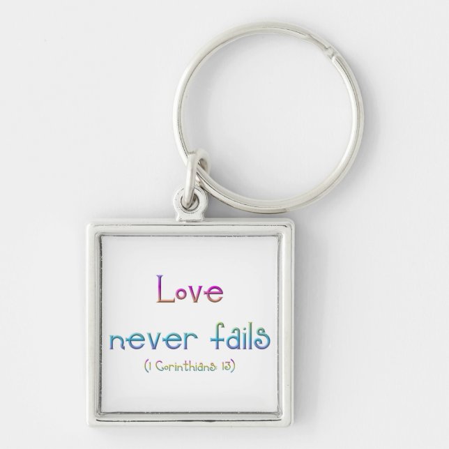 Chaveiro 1 Corinthians 13 - o amor nunca falha (Frente)