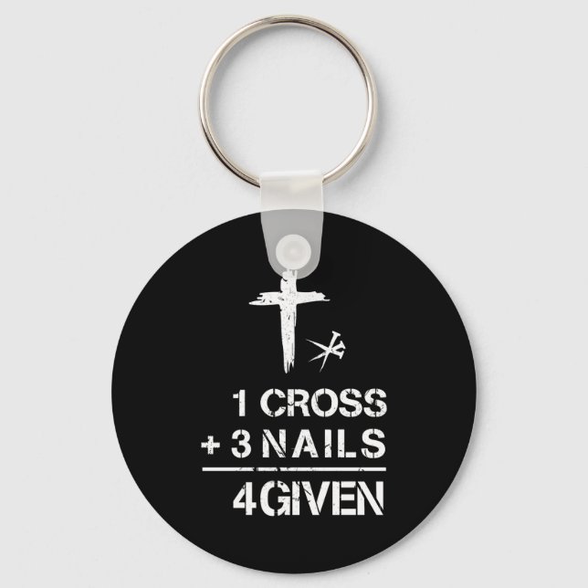 Chaveiro 1 cruz 3 pregos perdoados fé cristã páscoa t (Frente)