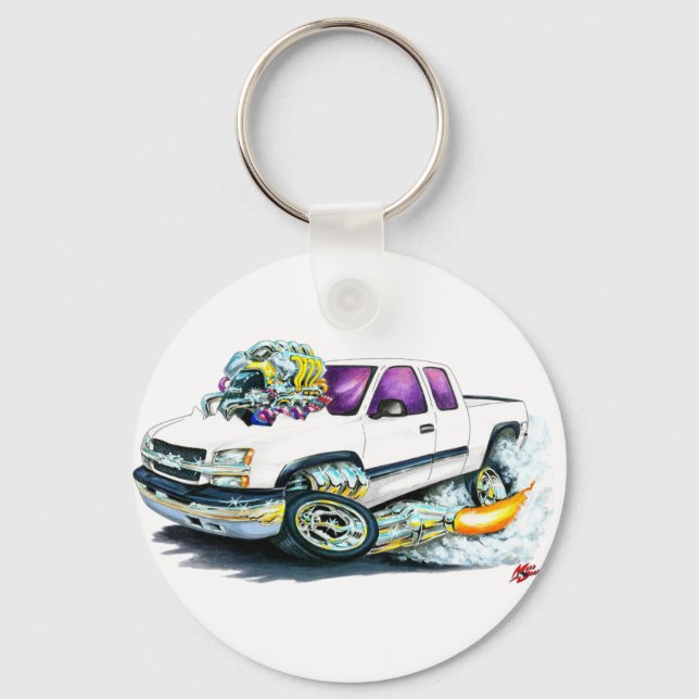 Chaveiro 2003-06 Silverado White Truck (Frente)