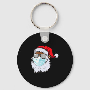 Chaveiro 2020 Papai Noel Com Máscara Facial Preto Afro-Amer