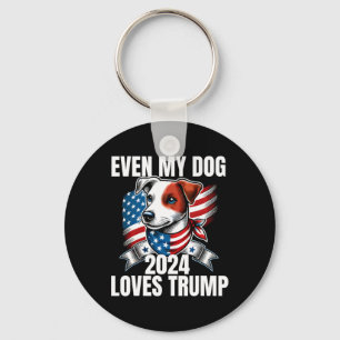 Chaveiro 2024 Terrier Dog Usa Flag Até Meu Cão Adora Trump