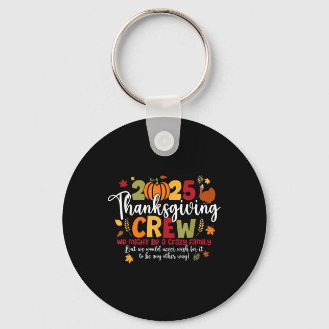 Chaveiro 2025 Thanksgiving Crew Turkey Thankful Autumn Fall (Frente)