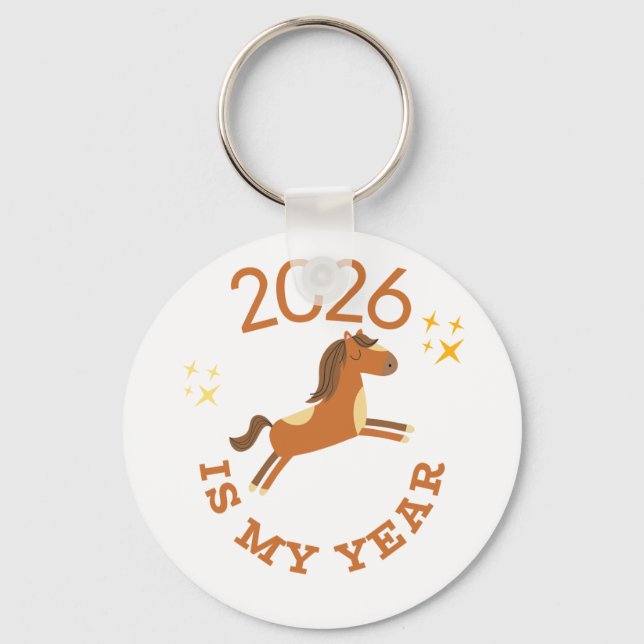 Chaveiro 2026 Is My Year Cute Year of the Horse (Frente)