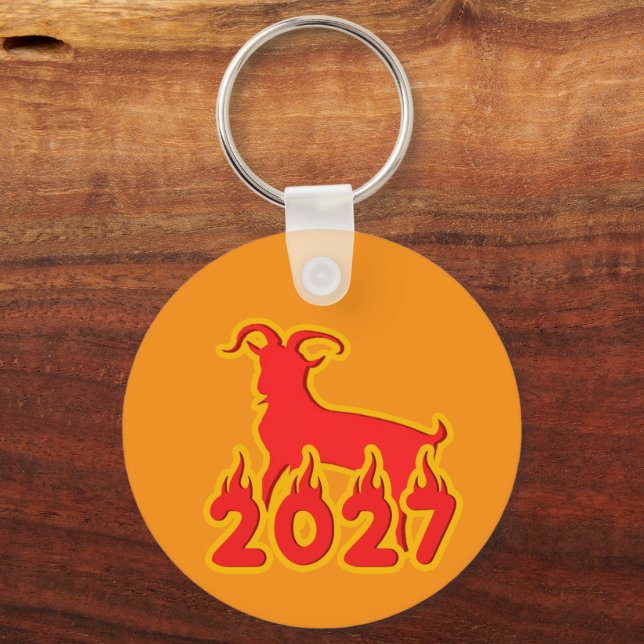 Chaveiro 2027 Ano do Bode de Fogo (Frente)