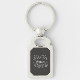 Chaveiro 20 Anniversário Gift Chalk Hearts