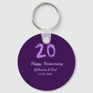 Chaveiro 20 feliz aniversário adicionar nome do casal data 