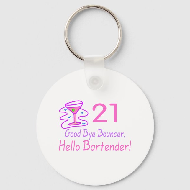Chaveiro 21 Bom Tchau Alô Barman (Rosa) (Frente)