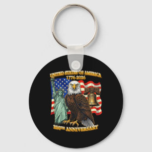 Chaveiro 250 Aniversário EUA 250º Bandeira Americana Patrio