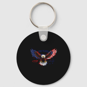 Chaveiro 250 anos 1776–2026 bandeira patriótica águia ameri