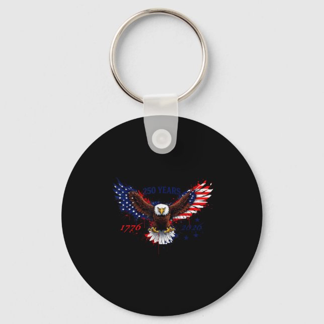 Chaveiro 250 anos 1776–2026 bandeira patriótica águia ameri (Frente)