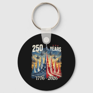 Chaveiro 250 Anos 1776-2026 Jatos de Combate Bandeira EUA 2