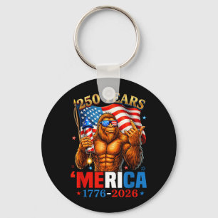 Chaveiro 250 Anos de Merica Bandeira dos EUA 250º Sasquatch