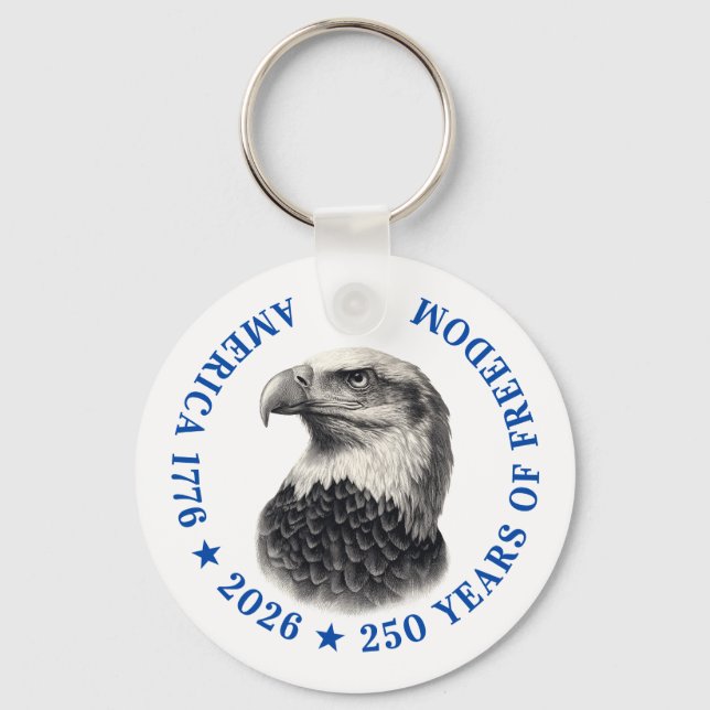 Chaveiro 250th Anniversary USA 2026 Bald Eagle  (Frente)