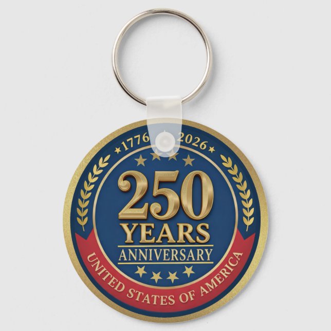 Chaveiro 250th Anniversary USA Patriotic | 1776–2026 (Frente)