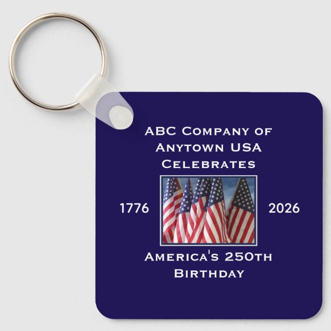 Chaveiro 250th Anniversary USA Patriotic Flags  (Frente)
