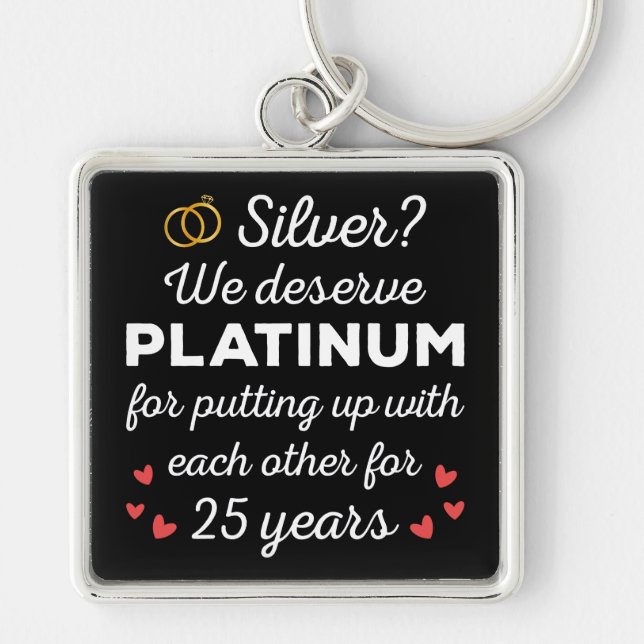 Chaveiro 25 Casamento I - Casal Engraçado Silver (Frente)