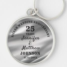Chaveiro 25 WEDDING ANIVERSARY Silver Wedable Editável