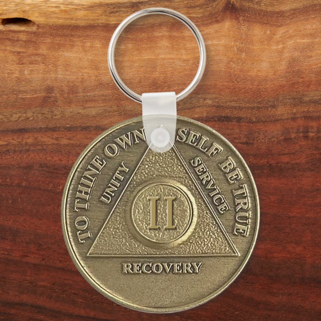 Chaveiro 2 anos NOME PERSONALIZADO Sober Medallion (Frente)