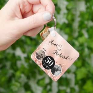 Chaveiro 2 Foto então e agora qualquer aniversário de casam