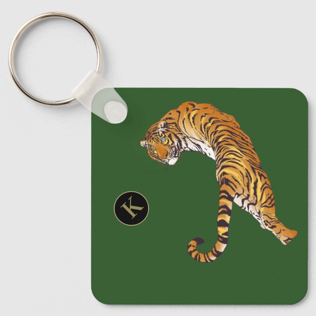 Chaveiro 2 Lados Jovem, Selvagem e Gratuita Monograma Verde (Frente)