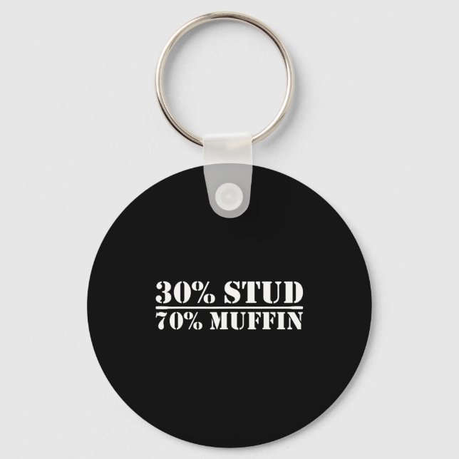 Chaveiro 30% Stud 70% Muffin Funny Father's Day Valentines  (Frente)