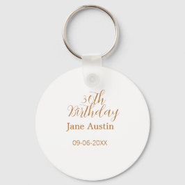 Chaveiro 30th birthday copper brown simple stylish name dat
