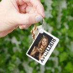 Chaveiro 30th Birthday Photo college Party<br><div class="desc">Celebrate a 30th birthday with this personalised photo keepsake keyring, featuring a modern rectangular photo frame with “BIRTHDAY” cut out along the side. Add your favourite photo and customise the text [Name]’s xxth to create a memorable keepsake that family, friends, or the birthday teen can carry every day. Perfect as...</div>