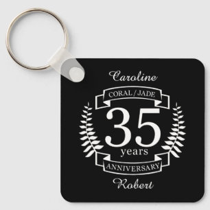 Chaveiro 35ª JADE DE ANIVERSÁRIO DE Casamento / CORAL