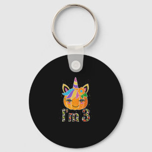 Chaveiro 3 anos de idade Unicorn Pumpkin Cute Design Aniver